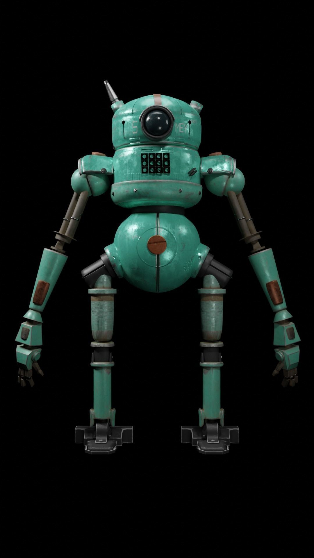 3D Metal Machine Robot -  HighPoly Low-poly 3D model_2