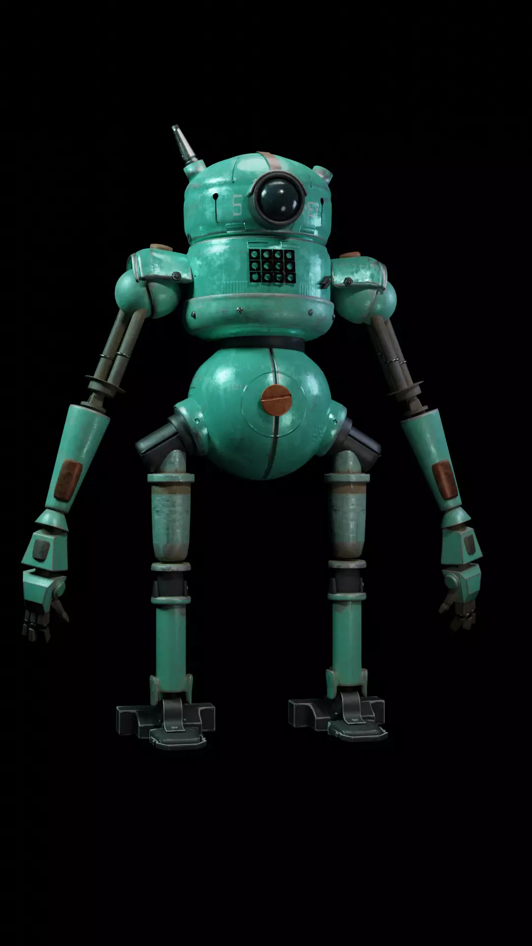 3D Metal Machine Robot -  HighPoly Low-poly 3D model_0