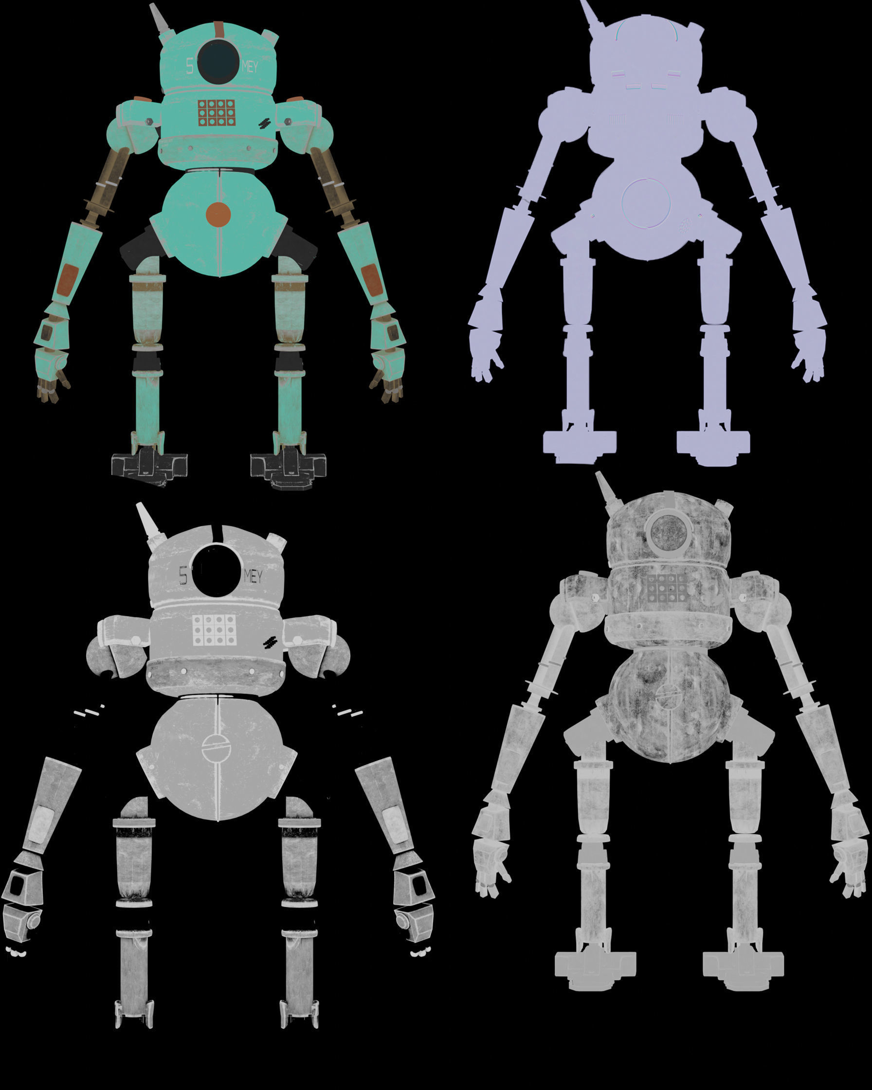 3D Metal Machine Robot -  HighPoly Low-poly 3D model_5