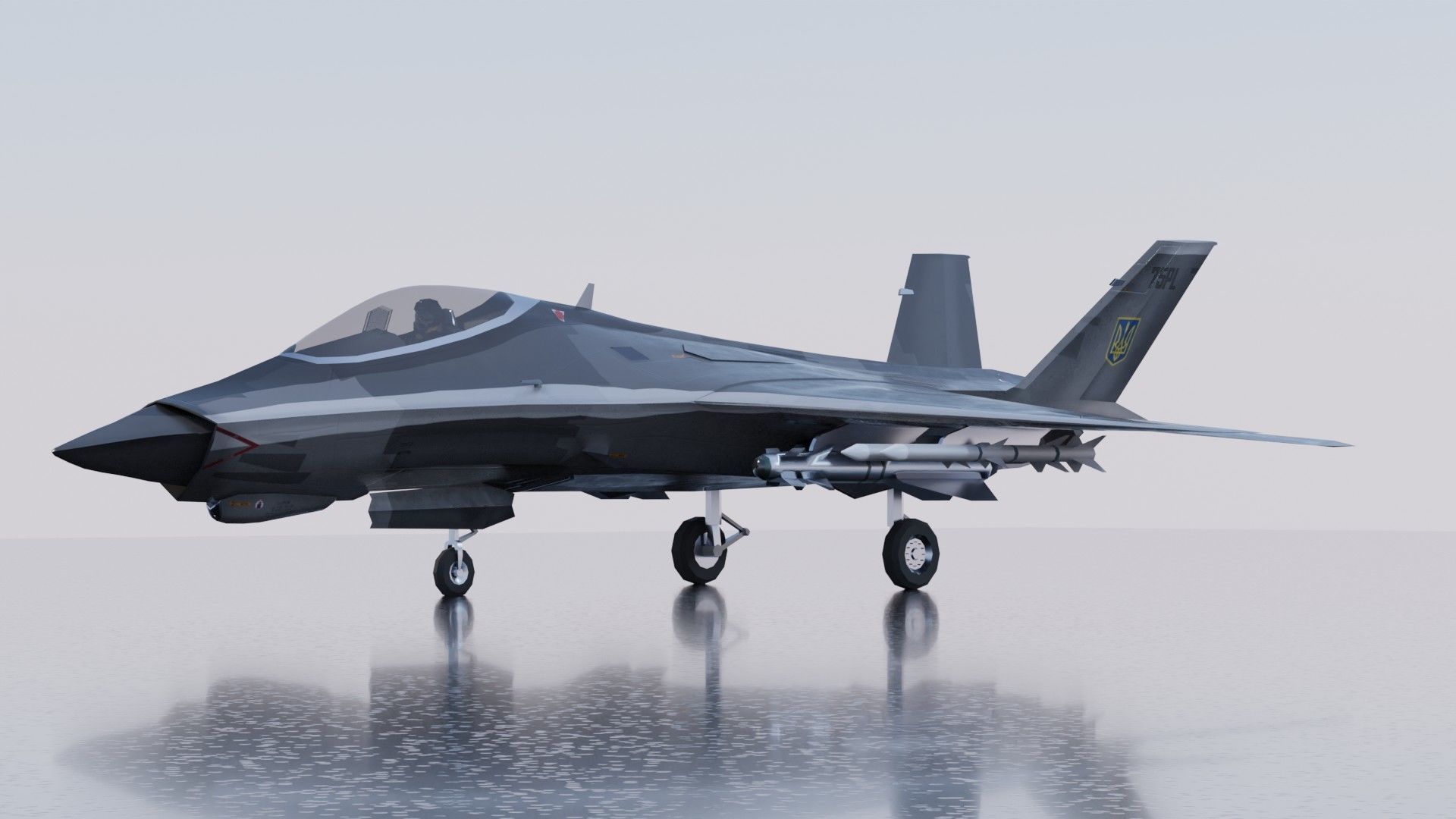 MIG-41 PAK DP concept fighter Low-poly 3D model_9