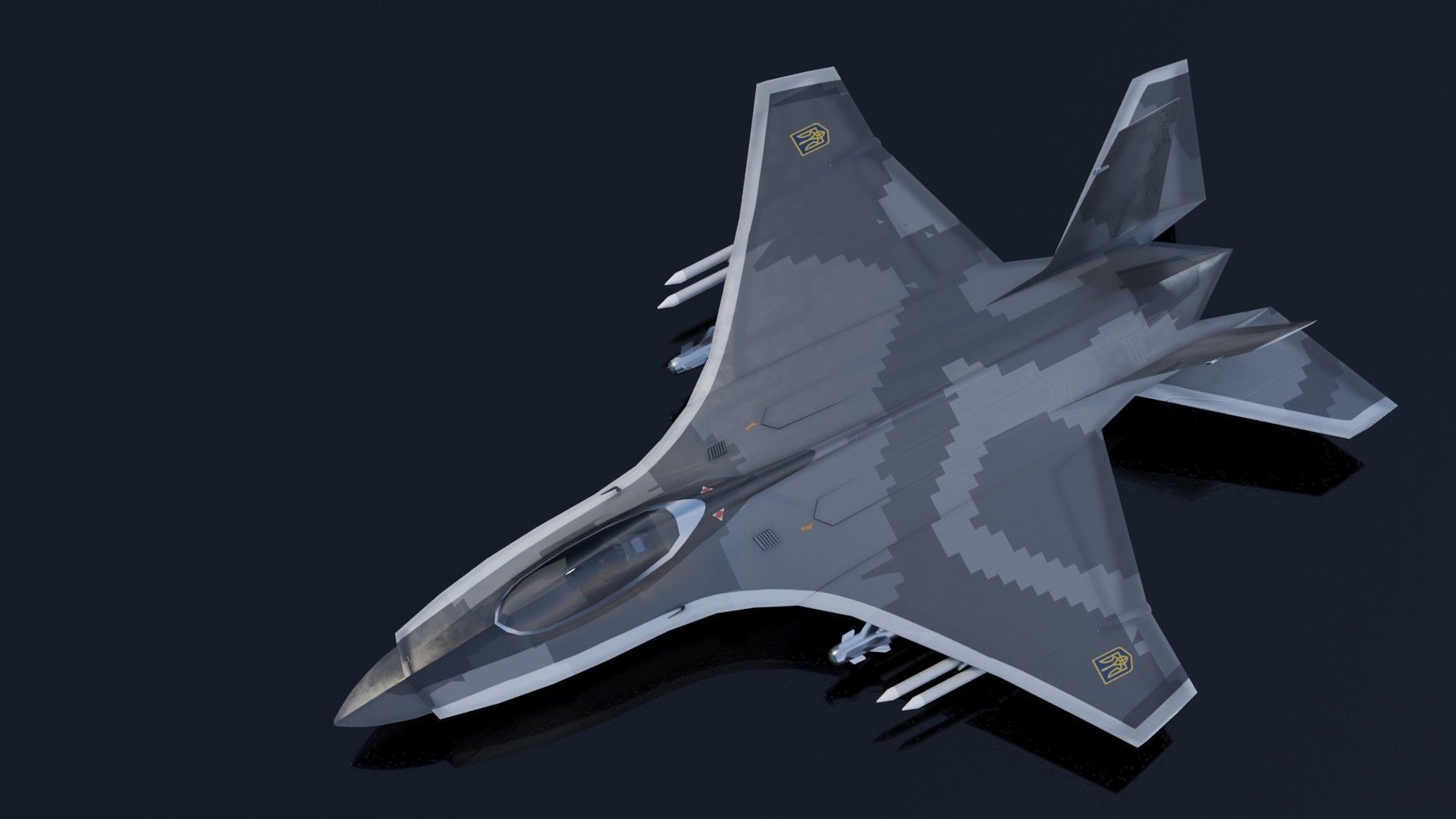 MIG-41 PAK DP concept fighter Low-poly 3D model_8