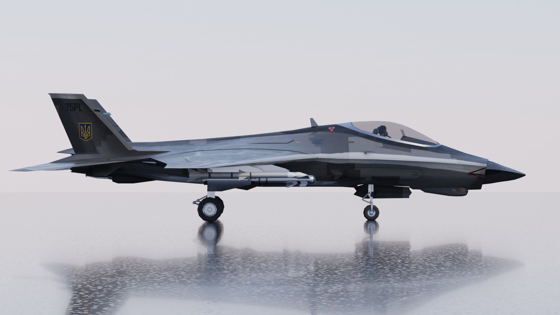 MIG-41 PAK DP concept fighter Low-poly 3D model_6