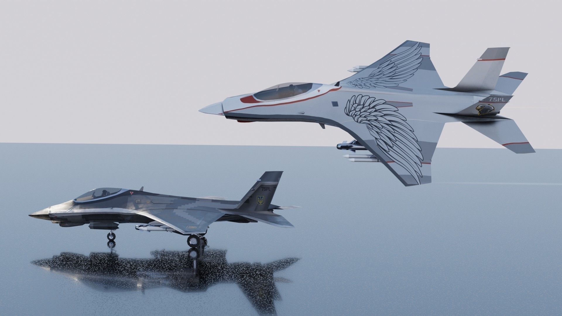 MIG-41 PAK DP concept fighter Low-poly 3D model_15