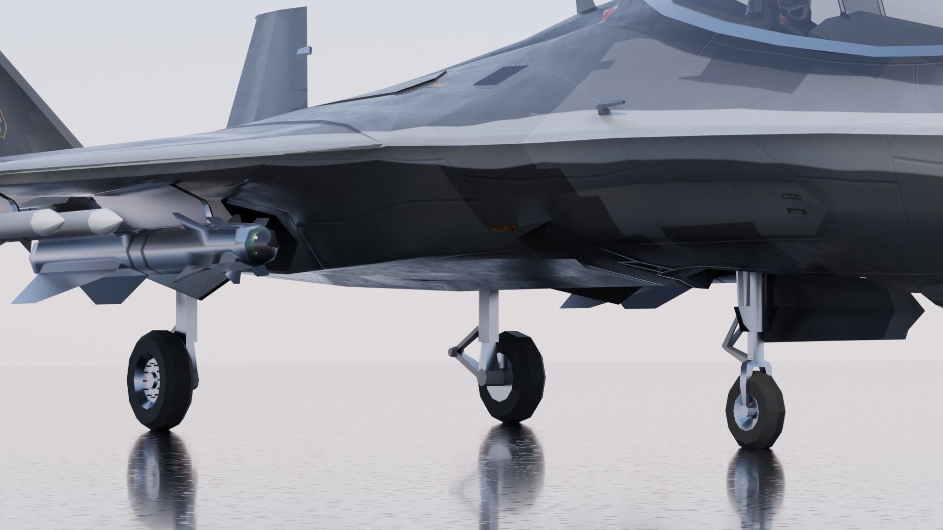 MIG-41 PAK DP concept fighter Low-poly 3D model_10