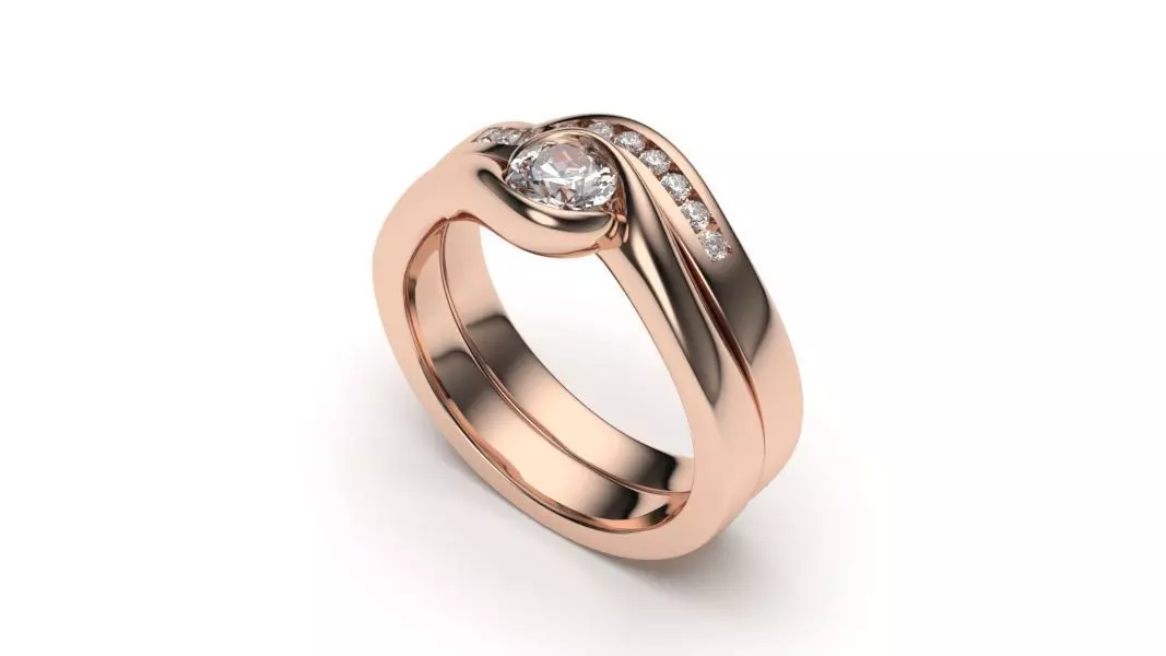solitaire with ring sizes 9 part S15 3D print model
