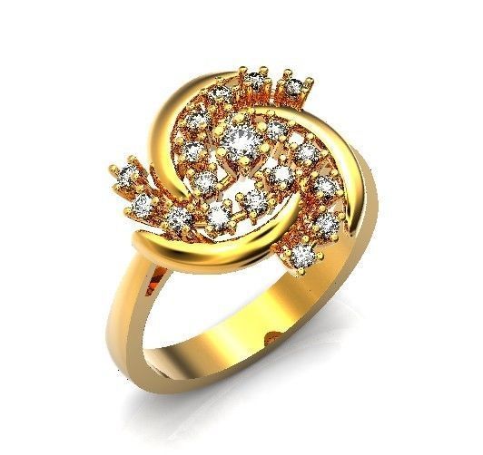 elegant ring with stones 3D print model_29