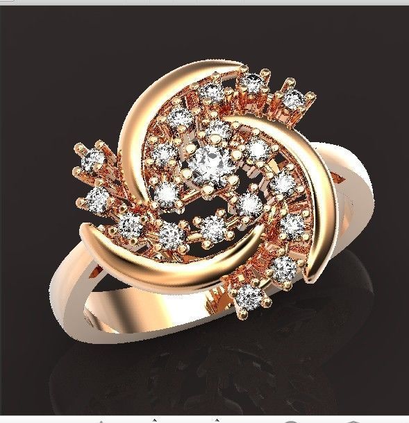 elegant ring with stones 3D print model_31