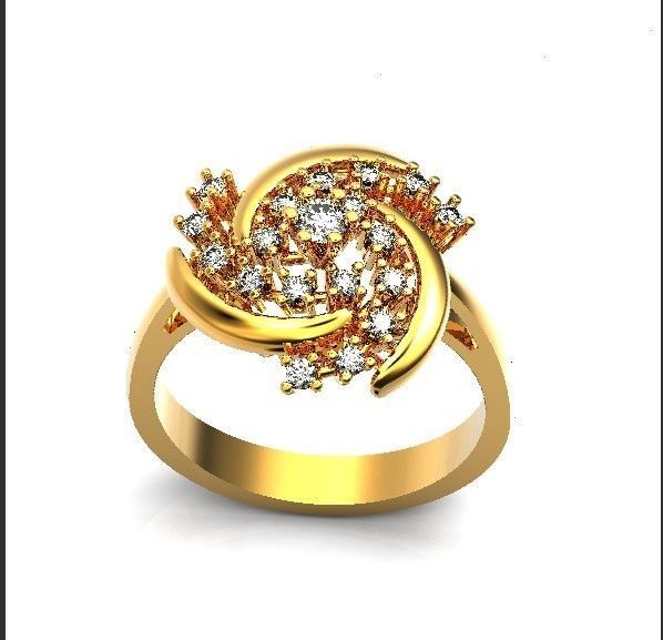 elegant ring with stones 3D print model_26