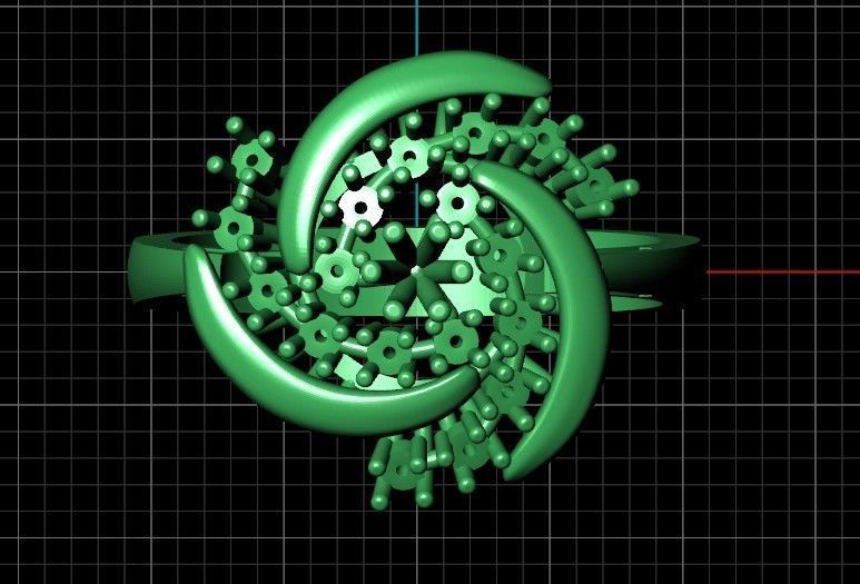 elegant ring with stones 3D print model_21