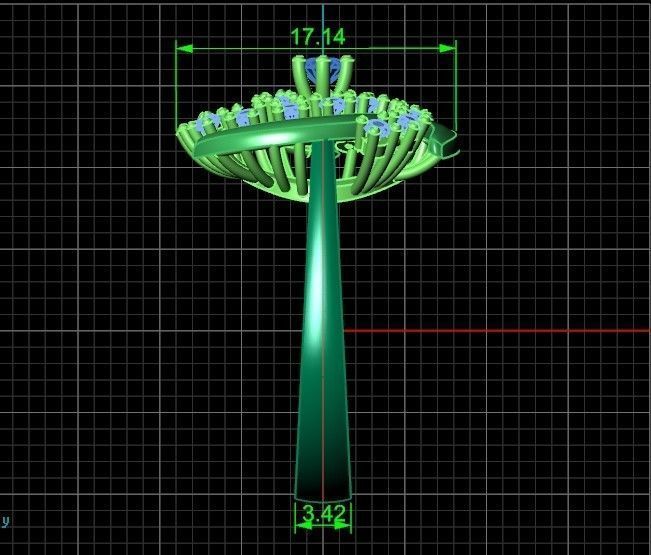 elegant ring with stones 3D print model_11