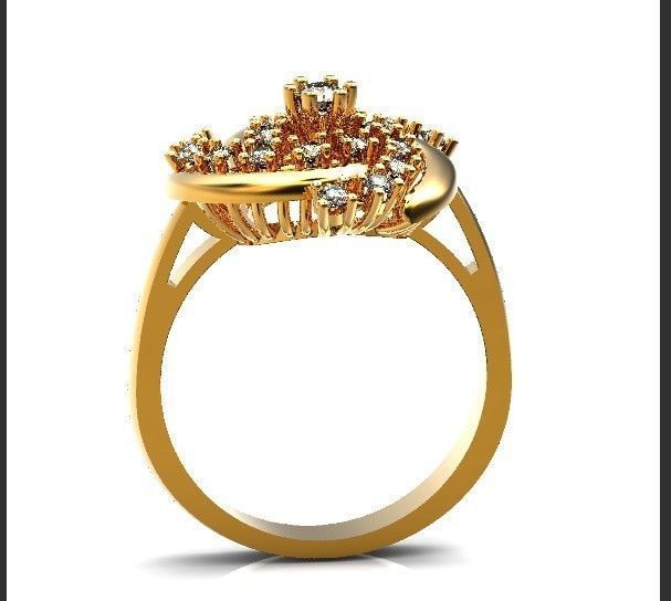 elegant ring with stones 3D print model_25