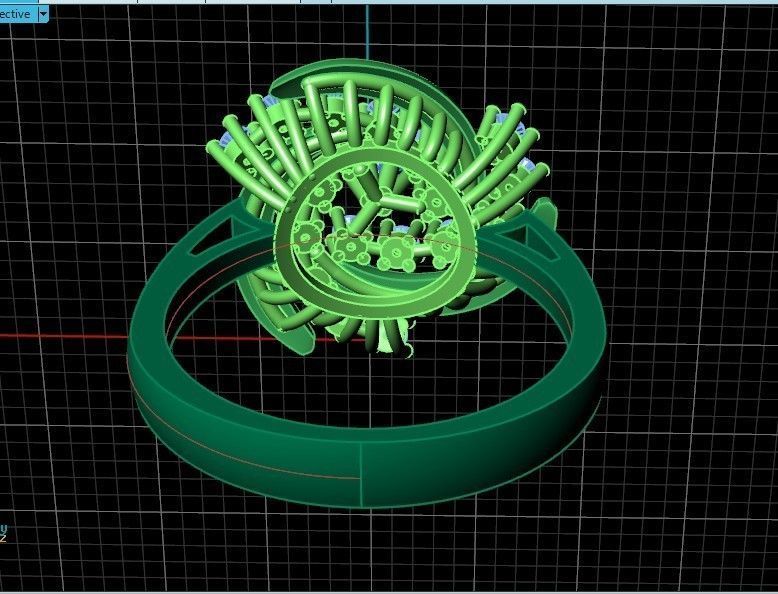 elegant ring with stones 3D print model_15