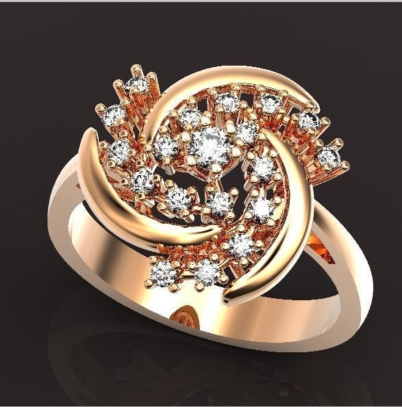 elegant ring with stones 3D print model_33