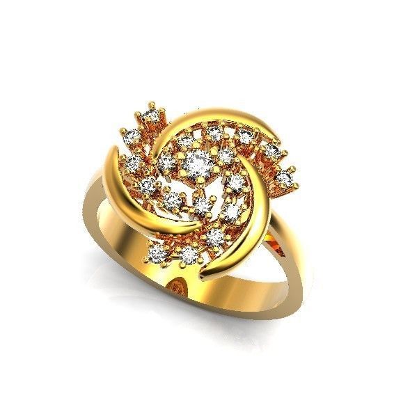 elegant ring with stones 3D print model_27