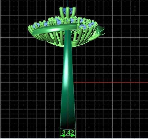 elegant ring with stones 3D print model_10