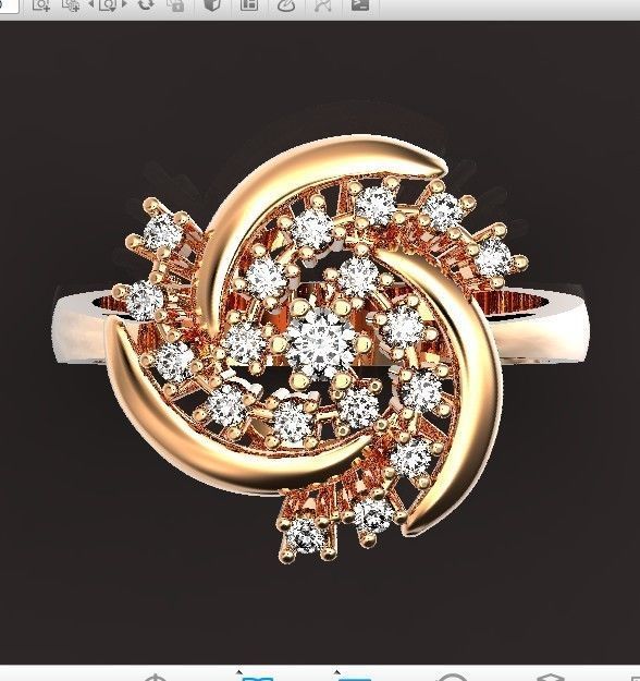 elegant ring with stones 3D print model_30