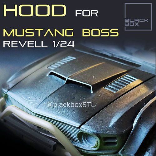 CUSTOM HOOD FOR MUSTANG BOSS 1970 REVELL 1-24TH 3D print model