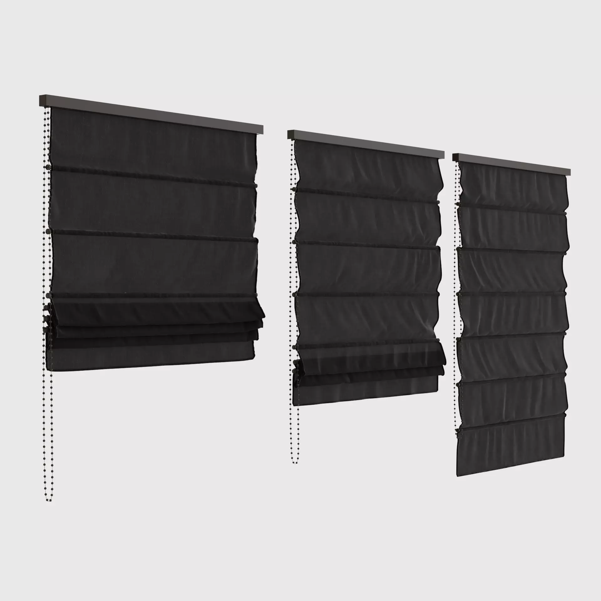 Fabric blinds Collection Low-poly 3D model