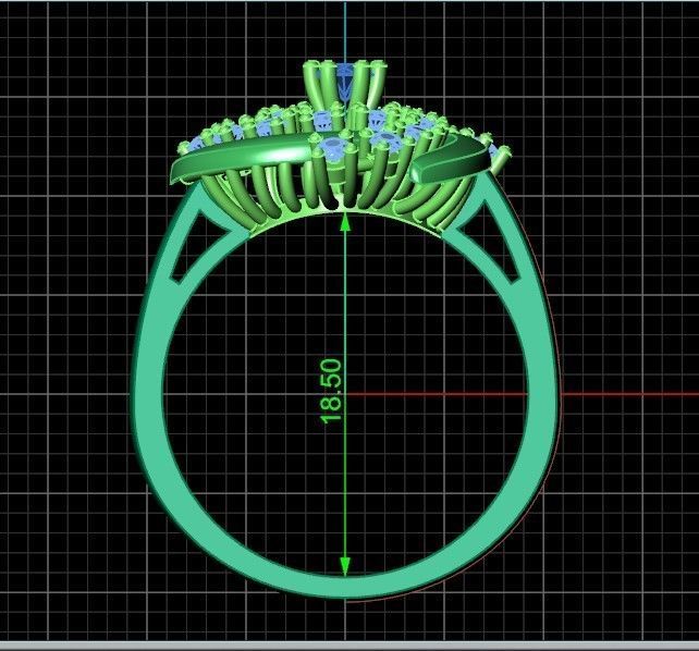 elegant set ring and earrings with stones 3D Model Collection_20