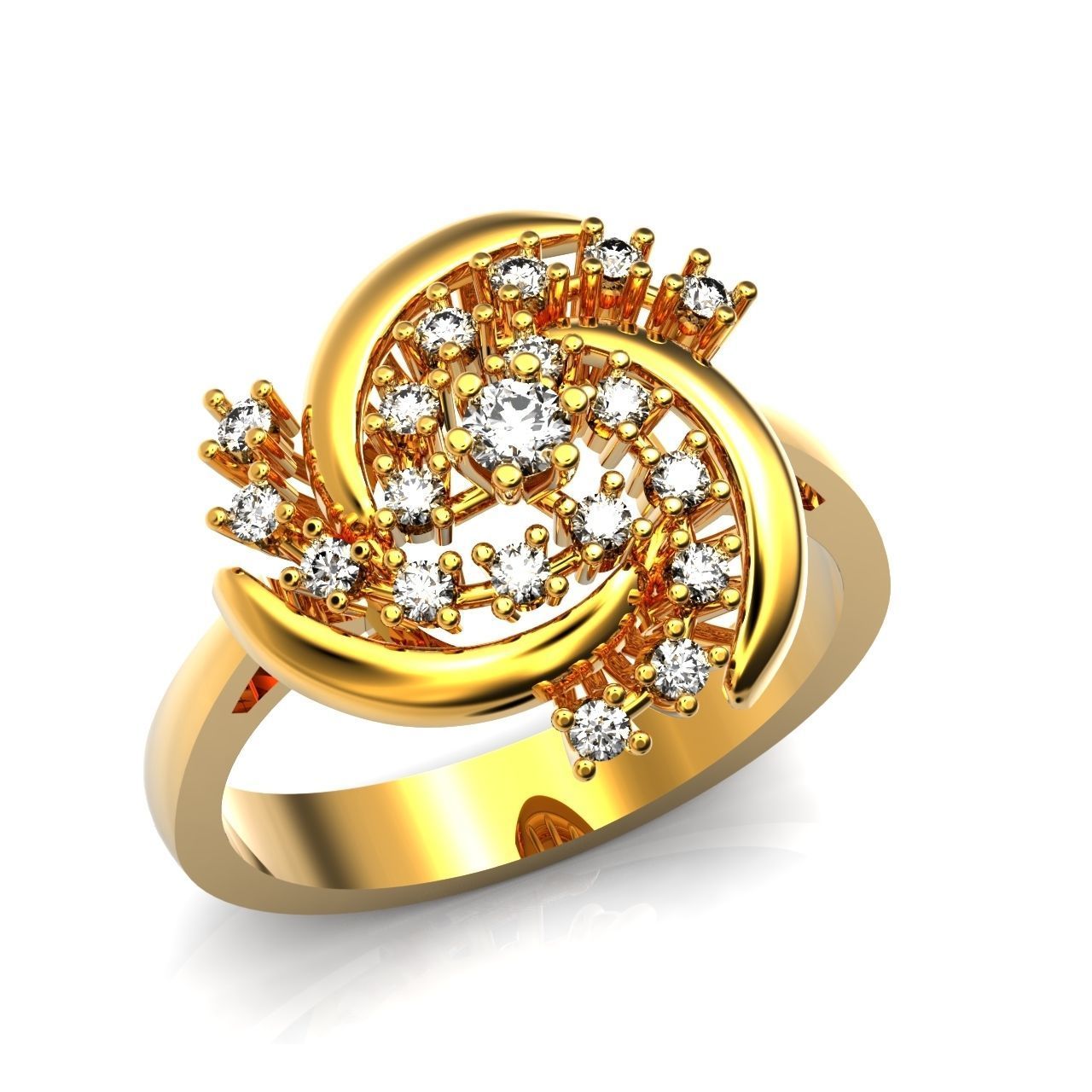 elegant set ring and earrings with stones 3D Model Collection_33