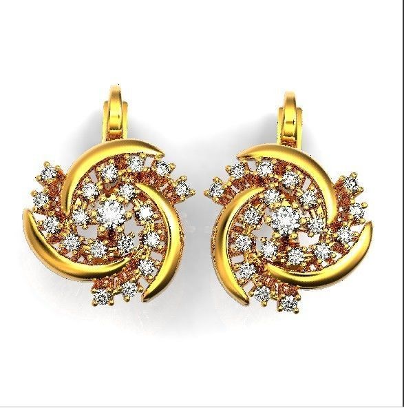 elegant set ring and earrings with stones 3D Model Collection_21