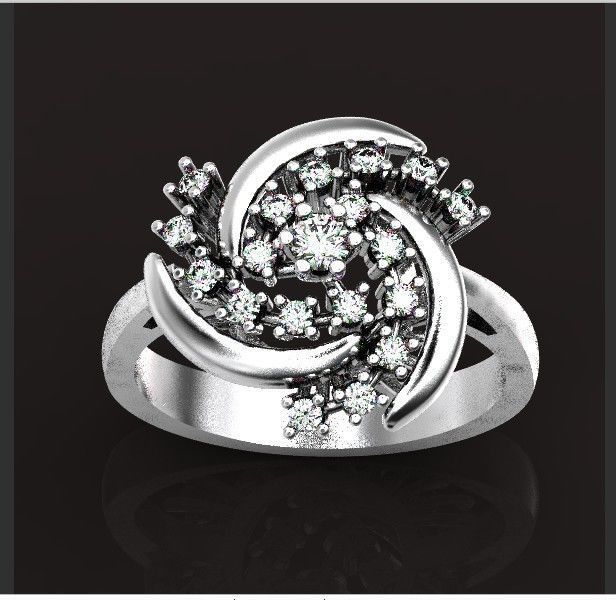 elegant set ring and earrings with stones 3D Model Collection_22