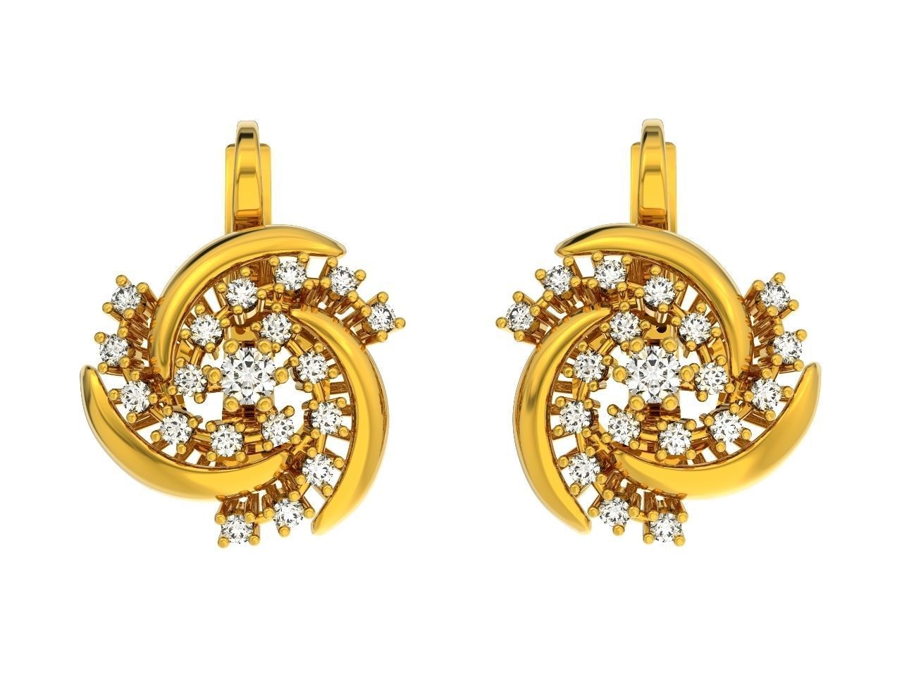 elegant set ring and earrings with stones 3D Model Collection_30