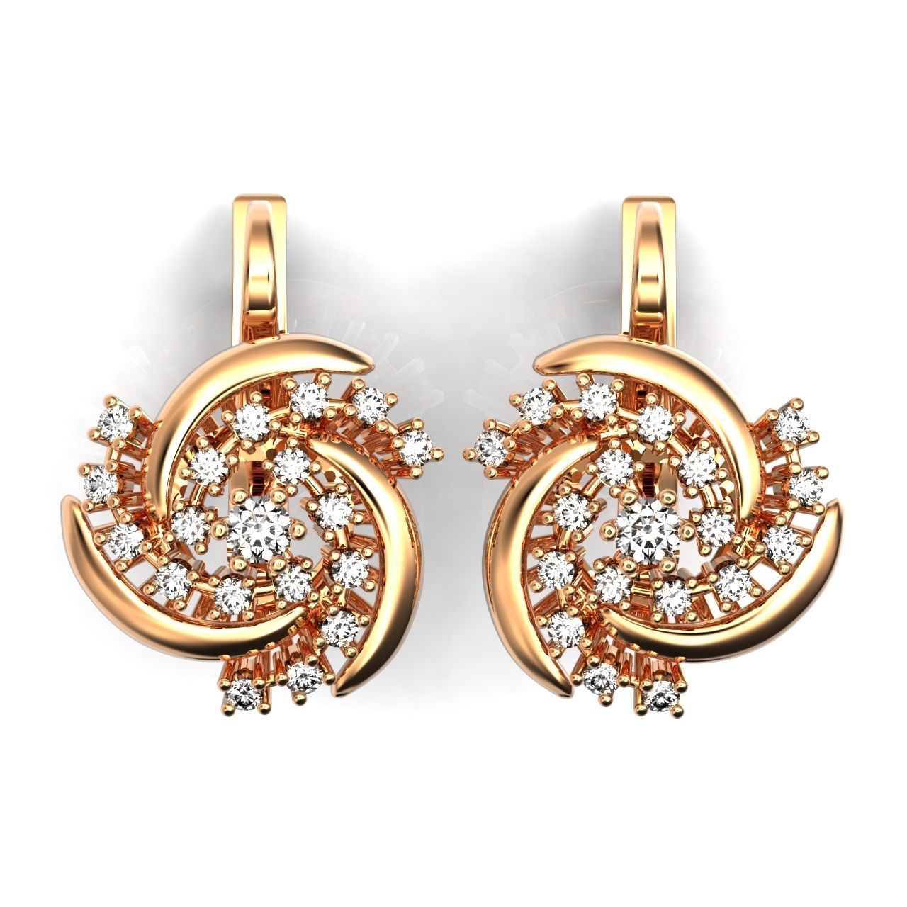 elegant set ring and earrings with stones 3D Model Collection_26