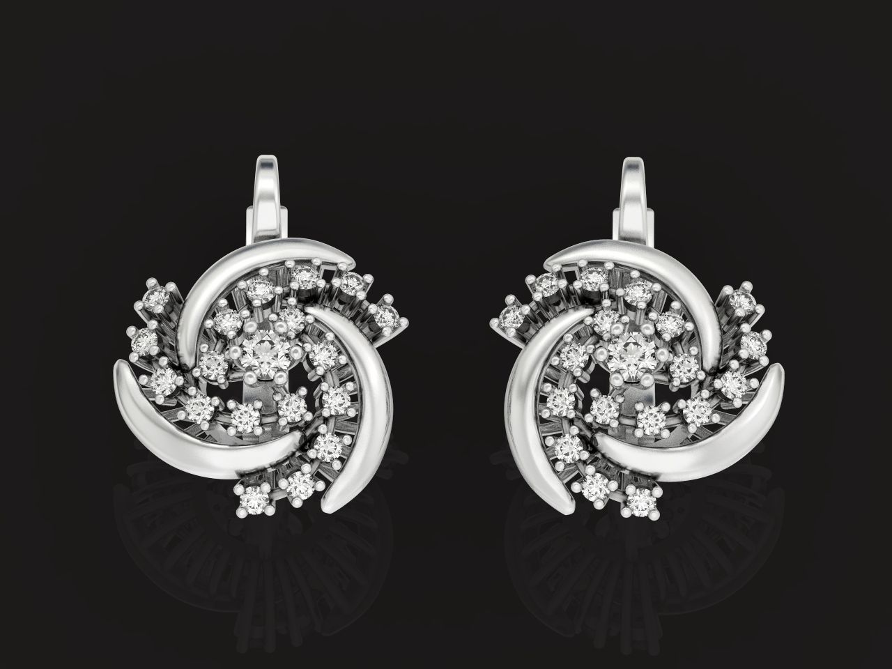 elegant set ring and earrings with stones 3D Model Collection_29