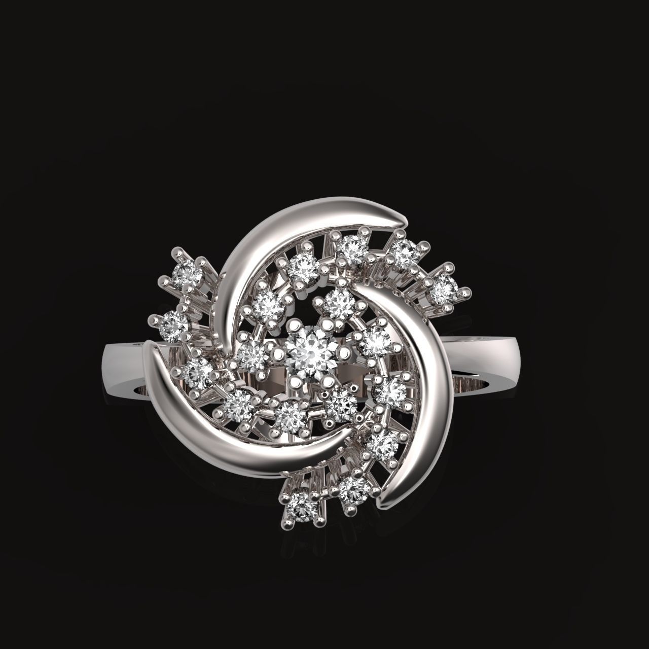 elegant set ring and earrings with stones 3D Model Collection_23