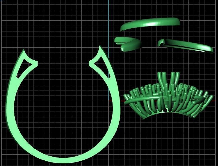 elegant set ring and earrings with stones 3D Model Collection_8