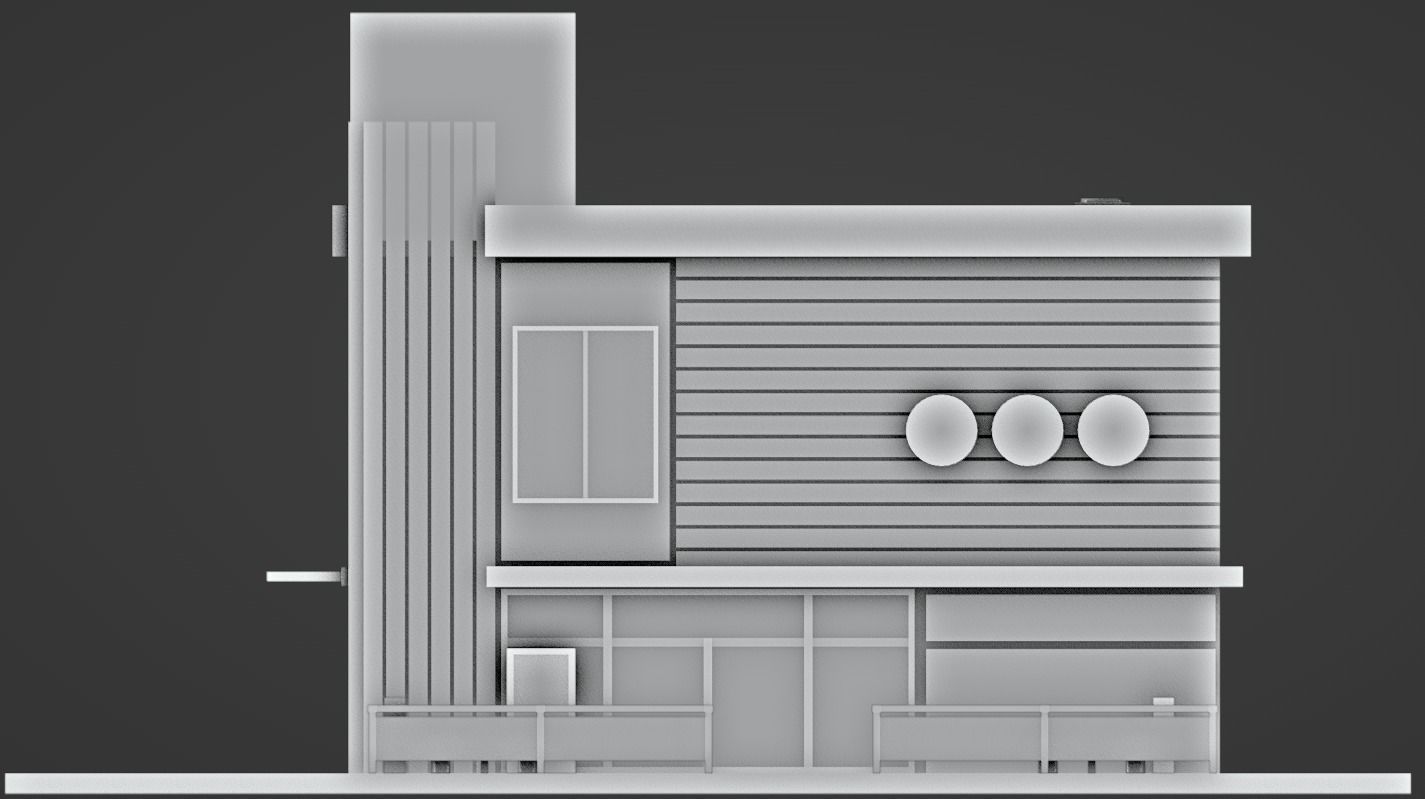 Fast Food Restaurant Low-poly 3D model_7