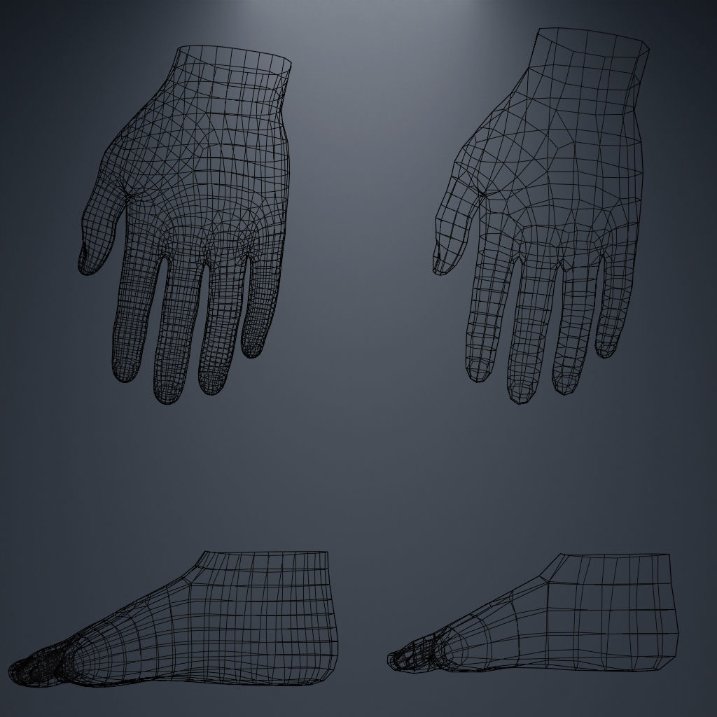Base Mesh Set Low-poly 3D model_31
