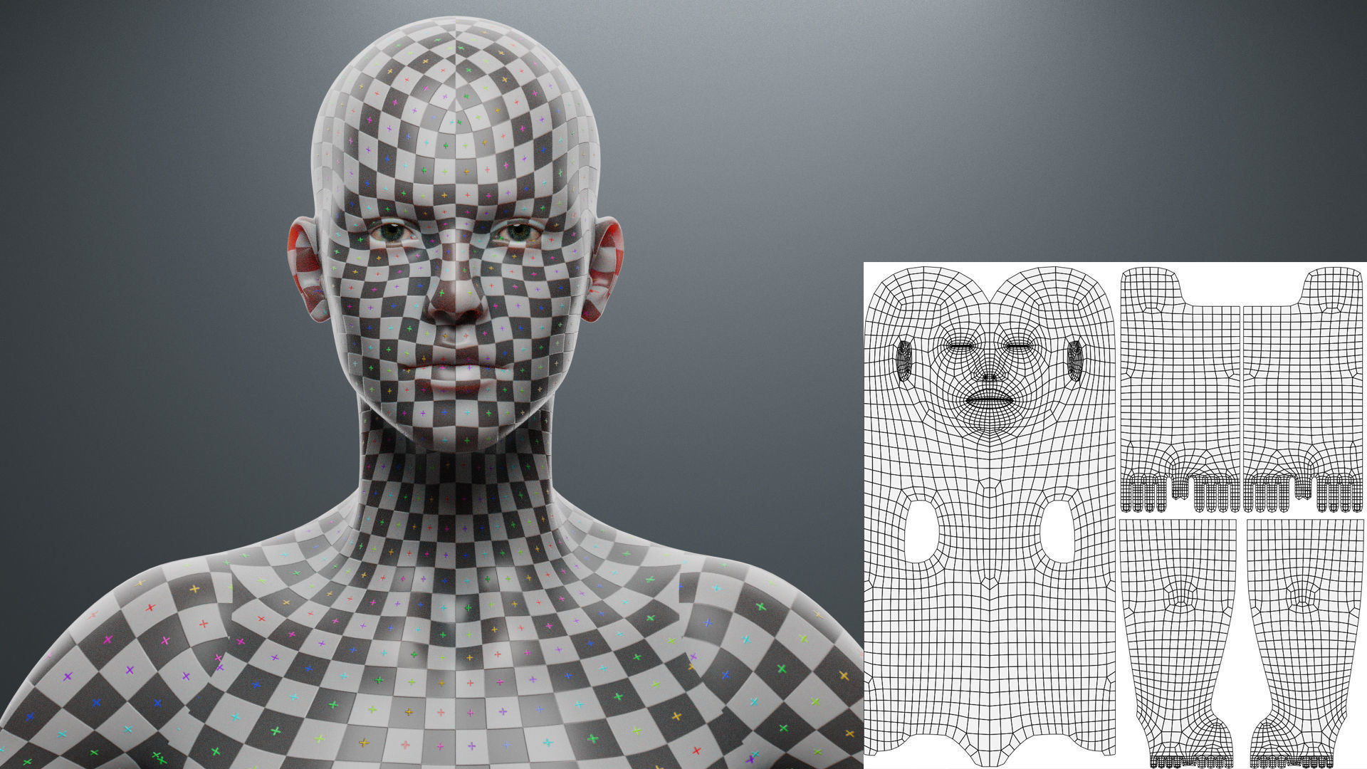 Base Mesh Set Low-poly 3D model_15