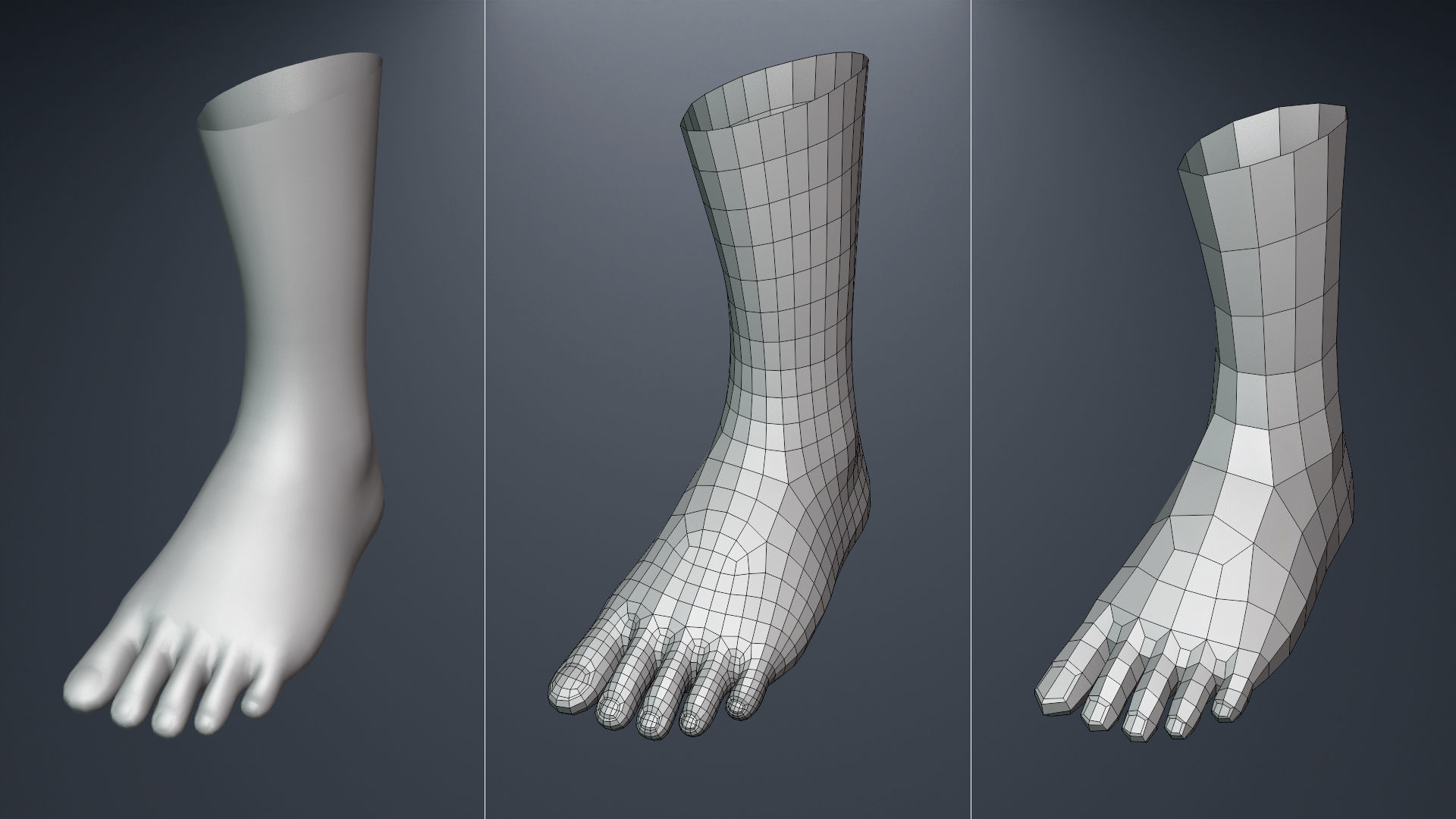 Base Mesh Set Low-poly 3D model_29