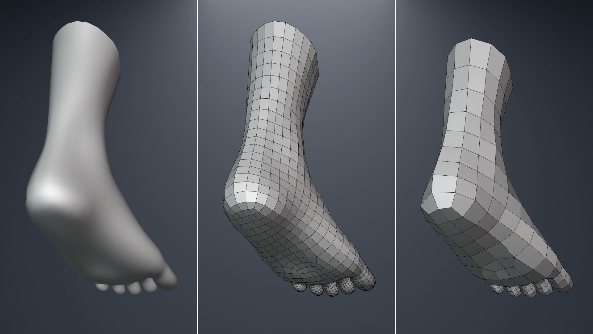 Base Mesh Set Low-poly 3D model_30
