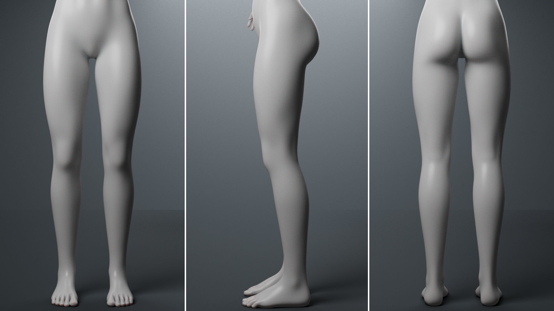 Base Mesh Set Low-poly 3D model_11