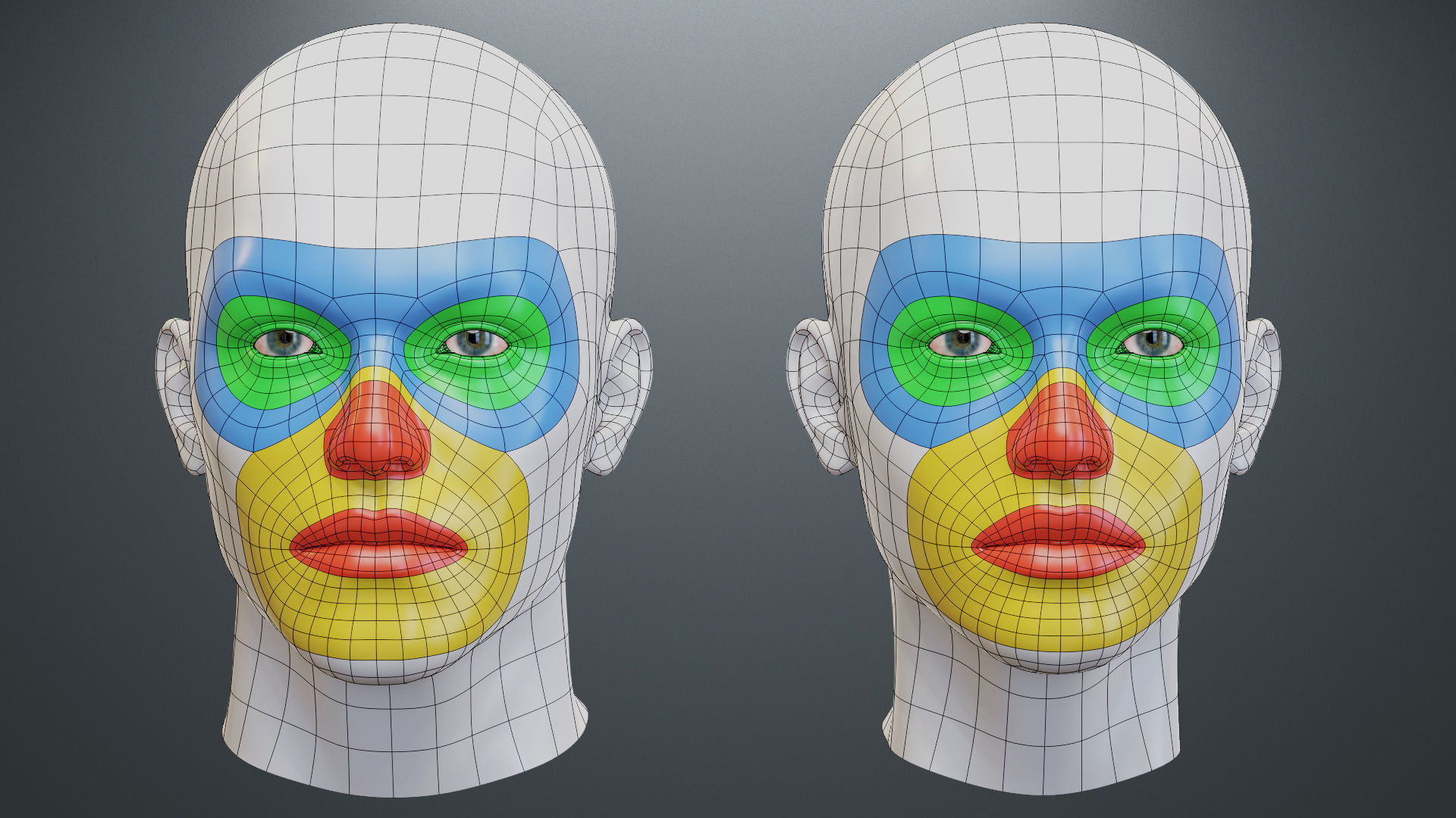 Base Mesh Set Low-poly 3D model_22