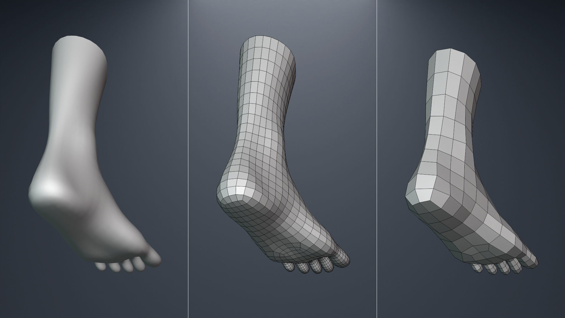 Base Mesh Set Low-poly 3D model_26