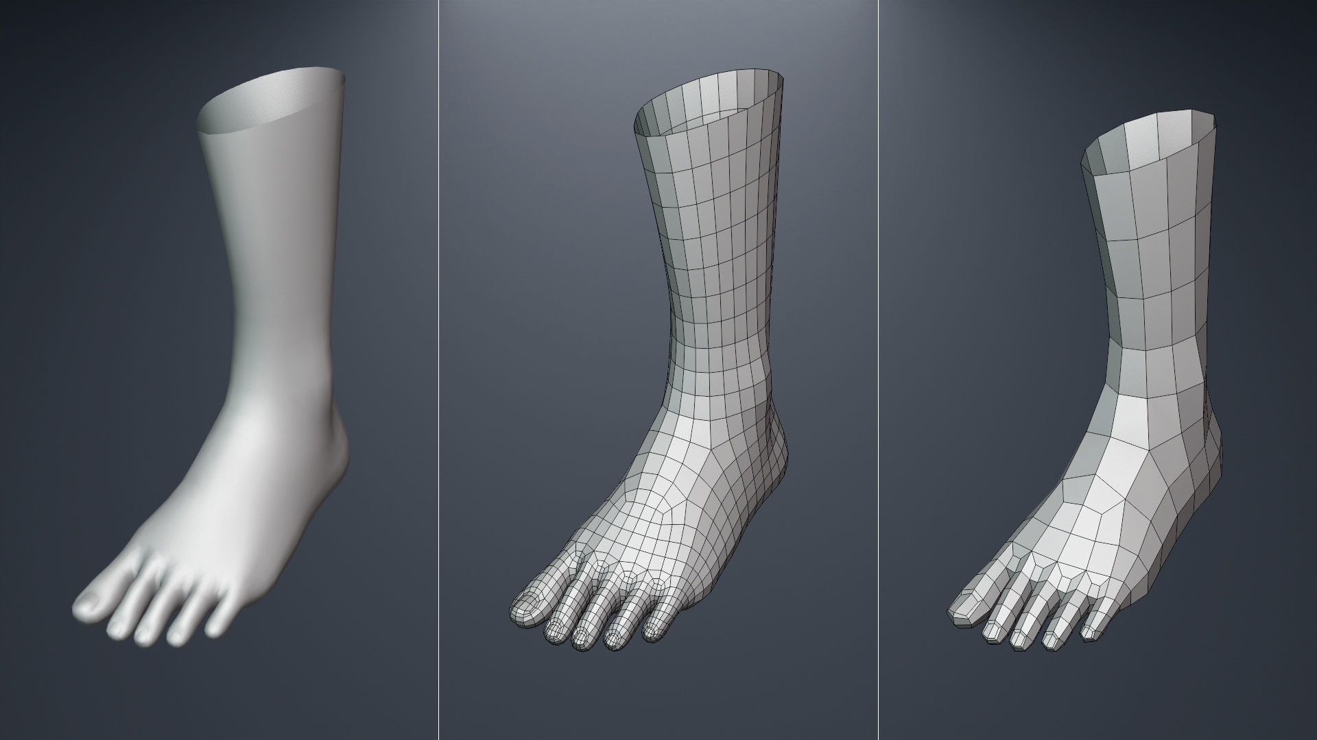 Base Mesh Set Low-poly 3D model_25