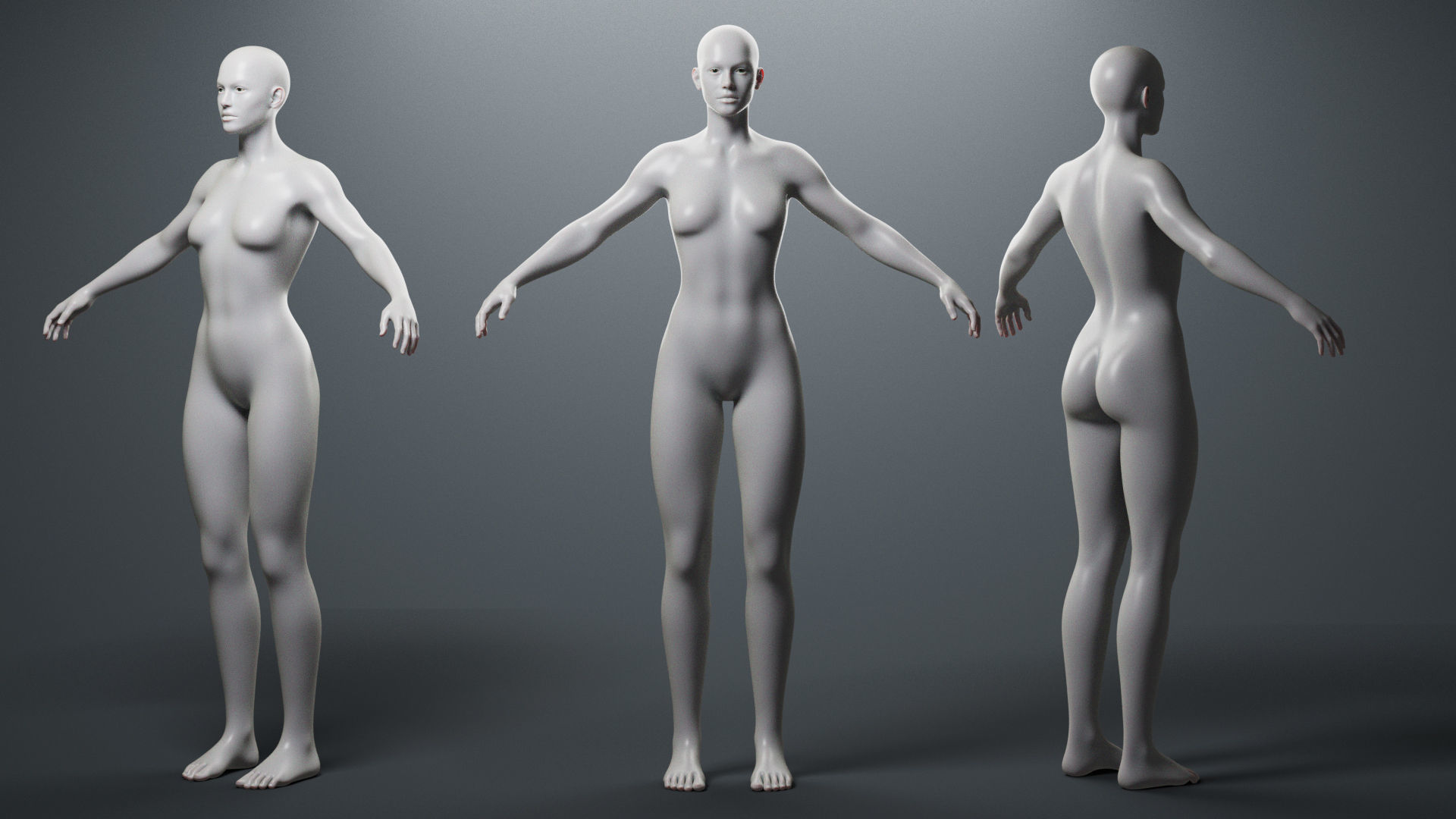 Base Mesh Set Low-poly 3D model_13