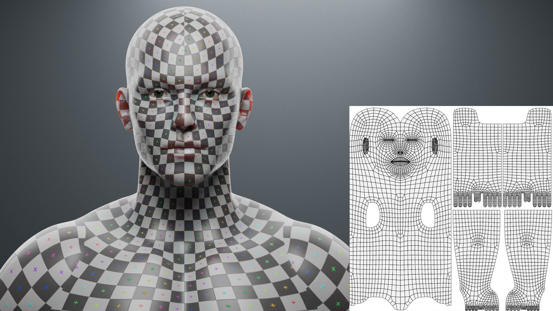 Base Mesh Set Low-poly 3D model_14