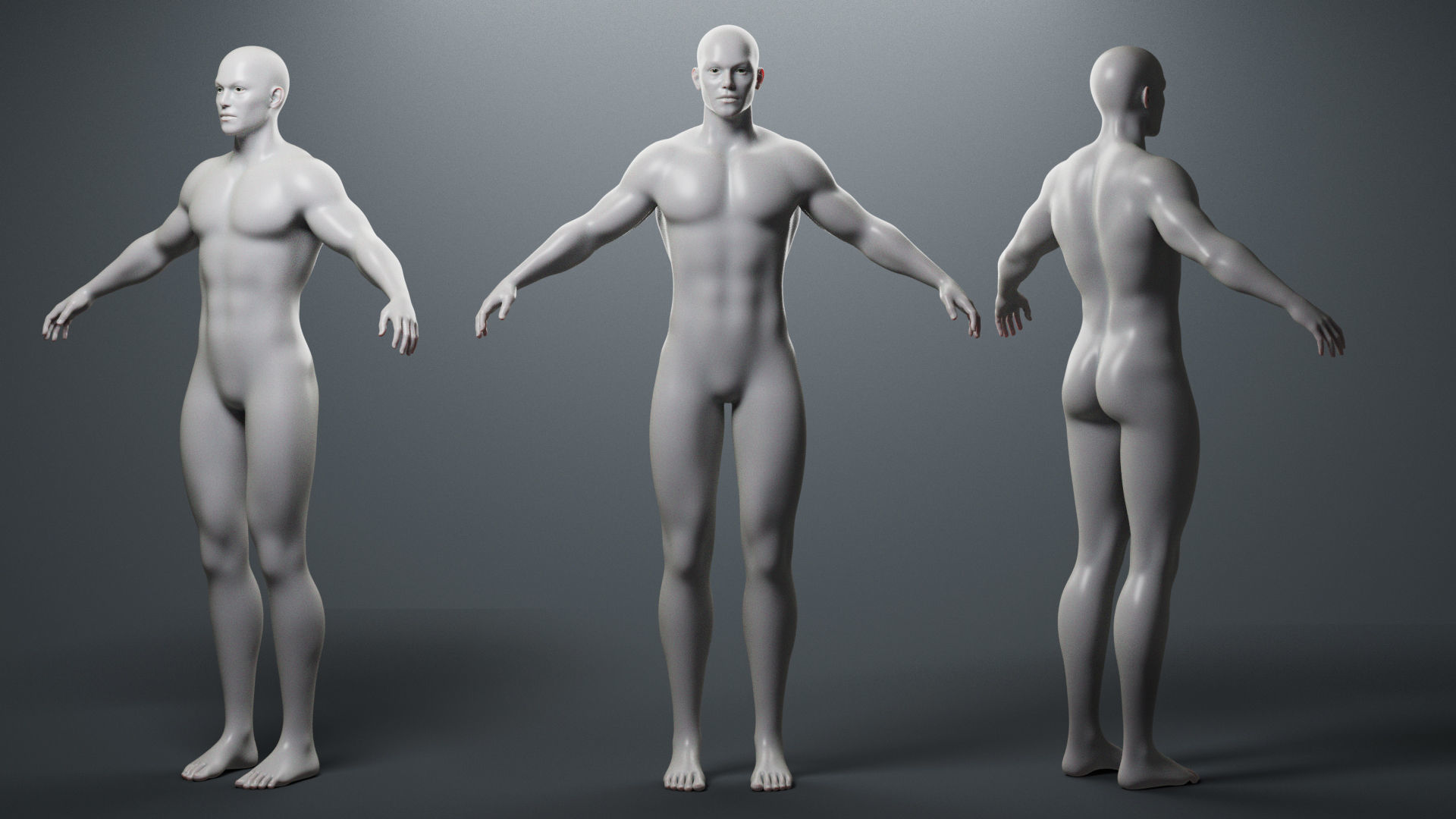 Base Mesh Set Low-poly 3D model_12