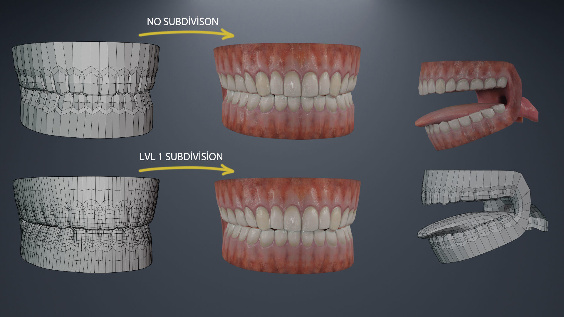 Base Mesh Set Low-poly 3D model_6