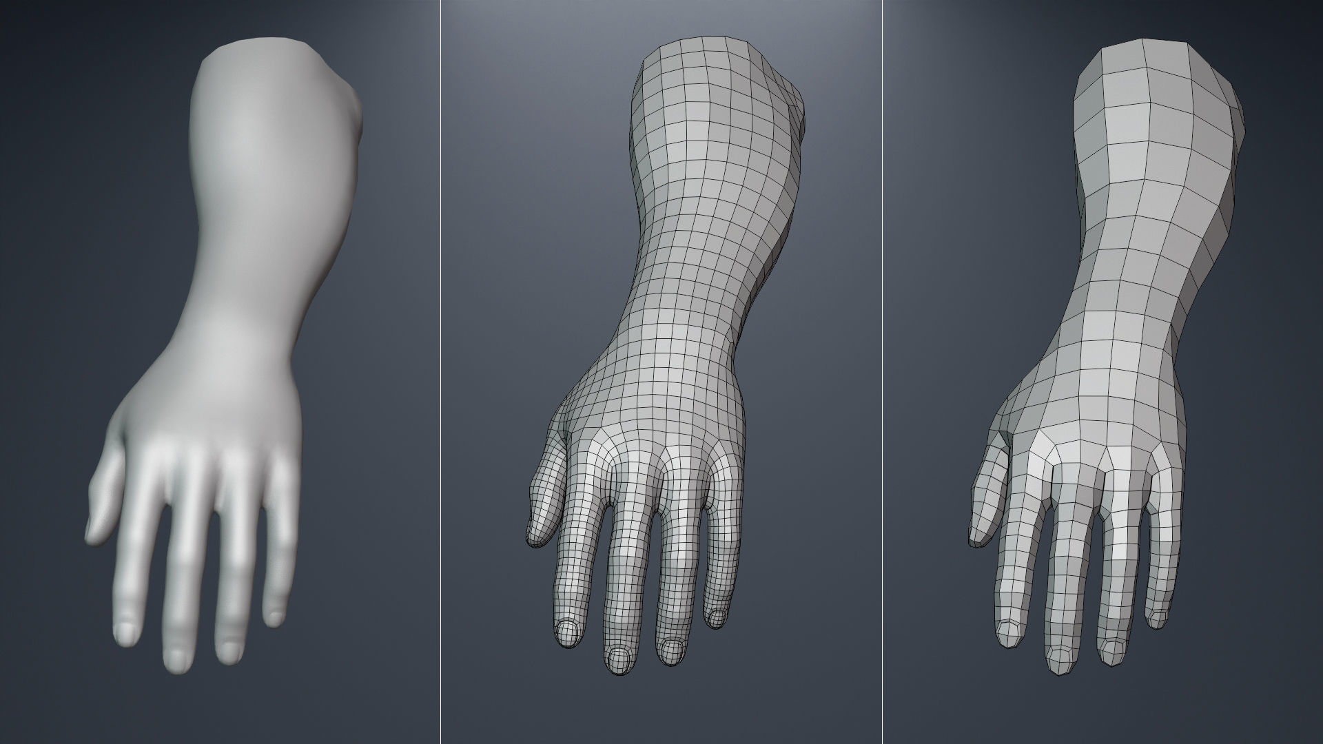 Base Mesh Set Low-poly 3D model_27