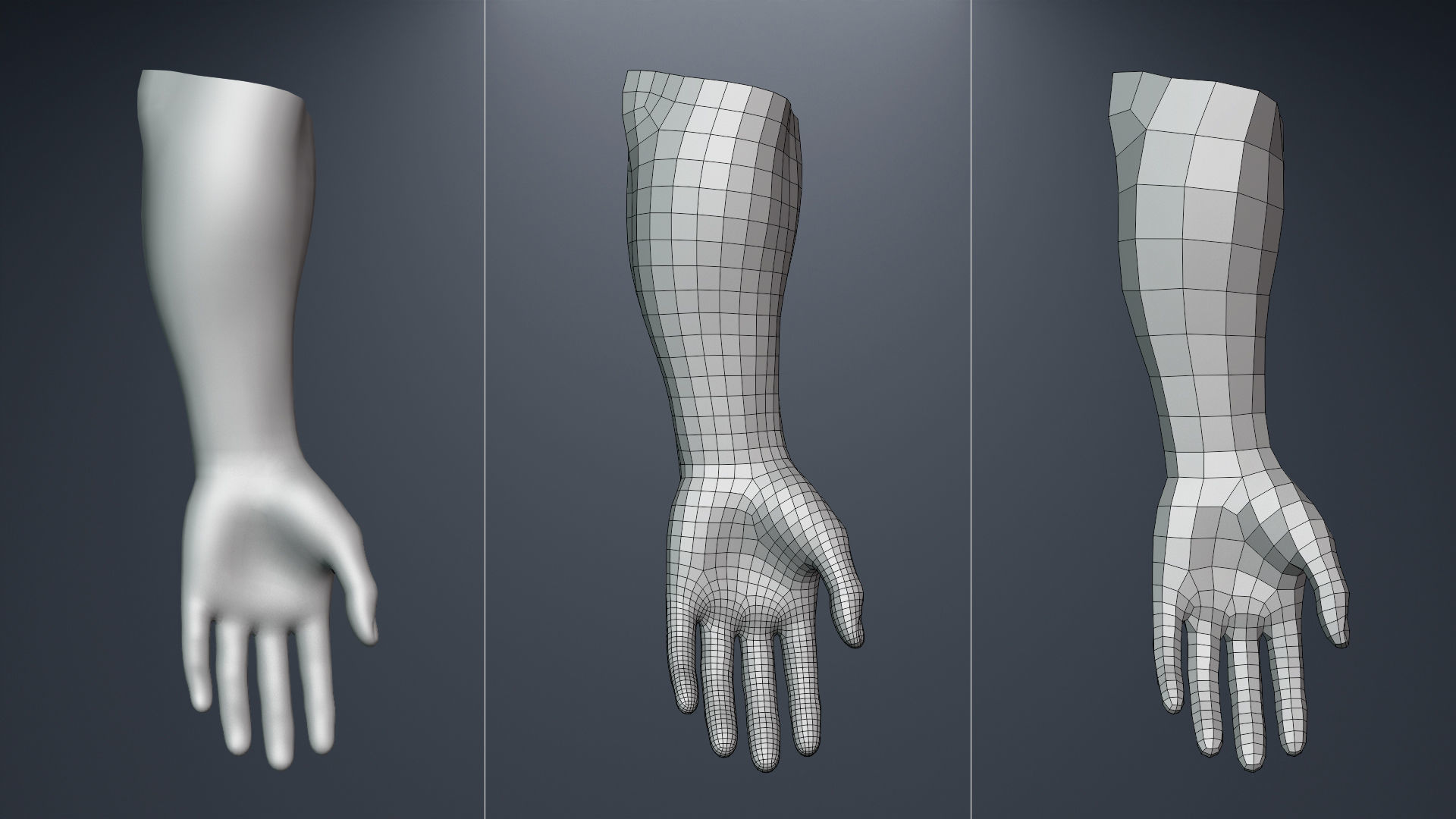 Base Mesh Set Low-poly 3D model_28