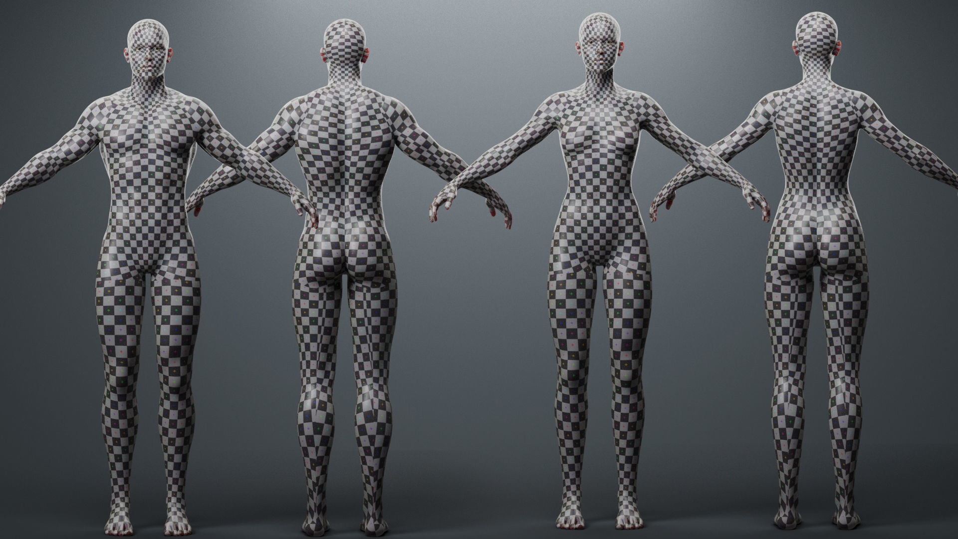 Base Mesh Set Low-poly 3D model_16