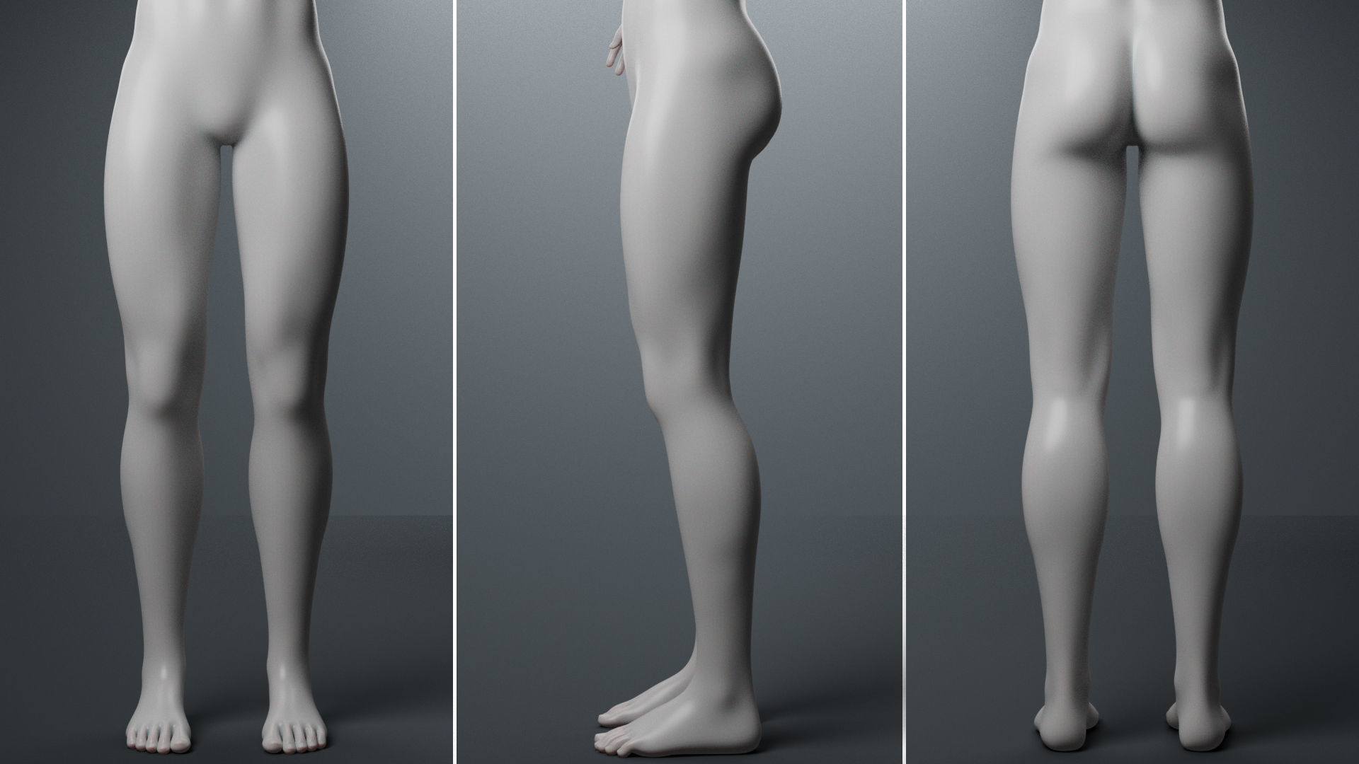 Base Mesh Set Low-poly 3D model_9