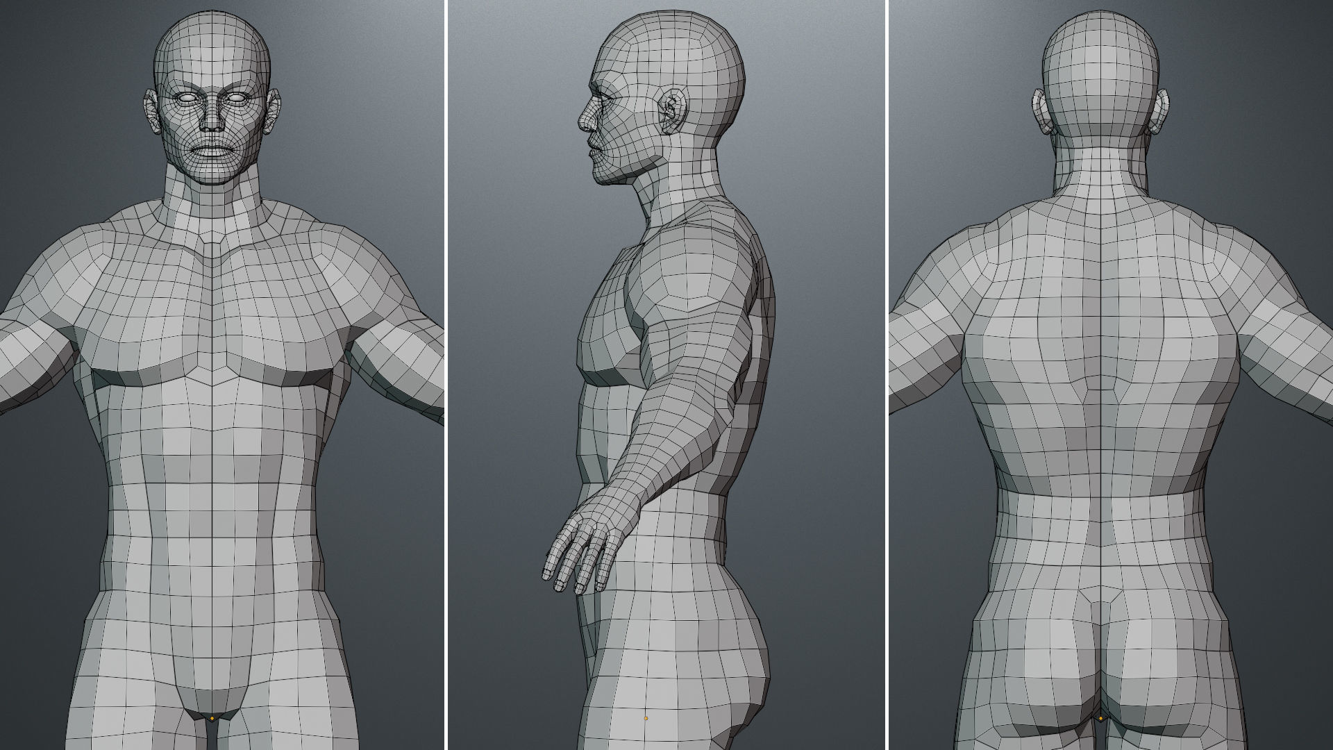 Base Mesh Set Low-poly 3D model_17