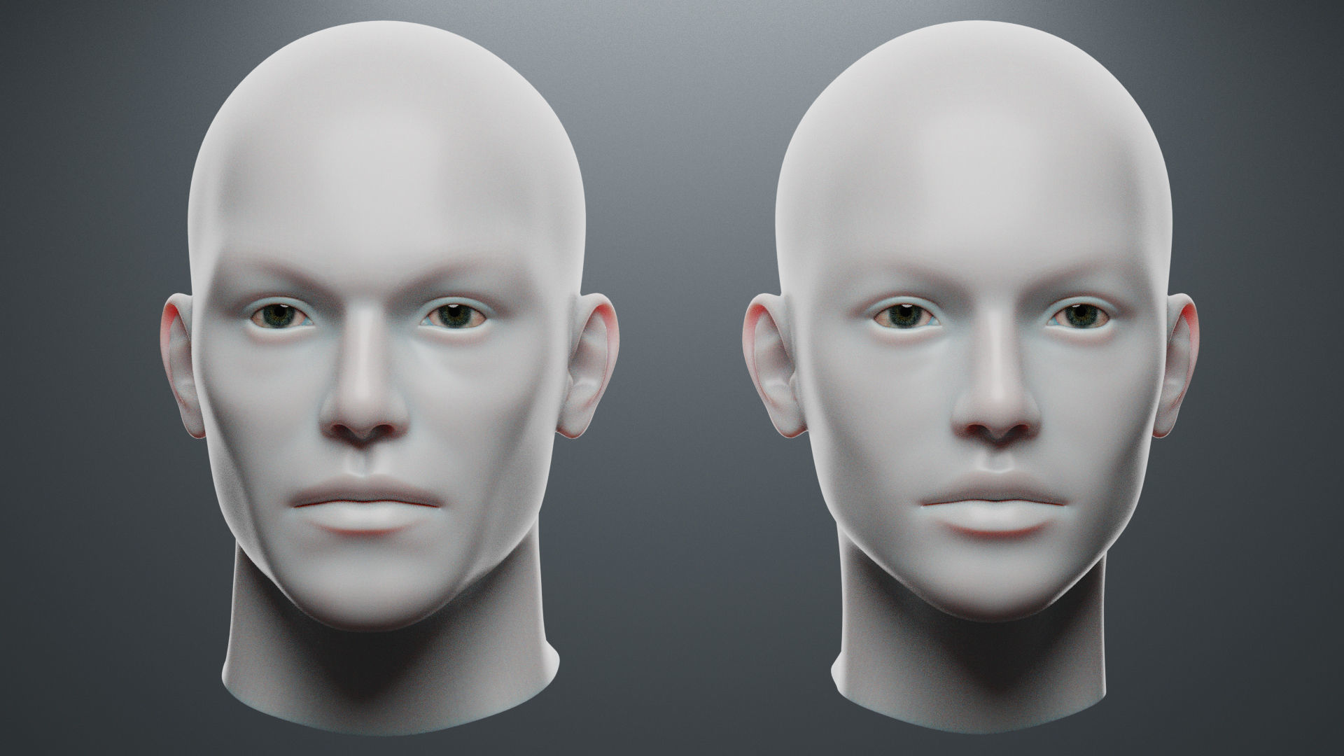 Base Mesh Set Low-poly 3D model_3